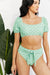 Gum Leaf Puff Sleeve Two-Piece Bikini - Resort-Ready Beachwear by Marina West