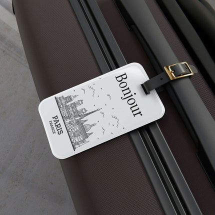Elegant Personalized Acrylic Luggage Tag with Stylish Leather Strap for Discerning Travelers