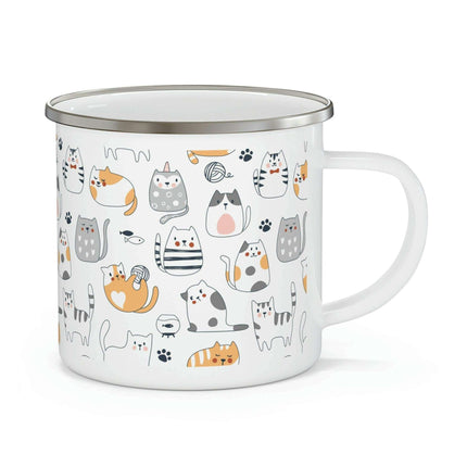 Pet Adventure Enamel Camping Mug for Outdoor Enthusiasts