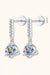 2 Carat Moissanite Sterling Silver Dangle Earrings with Sparkling Zircon Accents