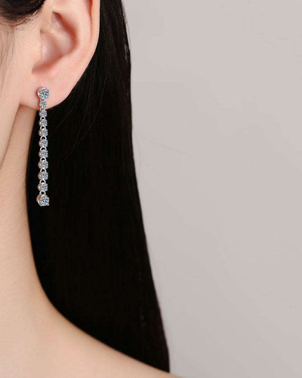 Opulent 1.18 Carat Lab-Created Diamond Sterling Silver Drop Earrings