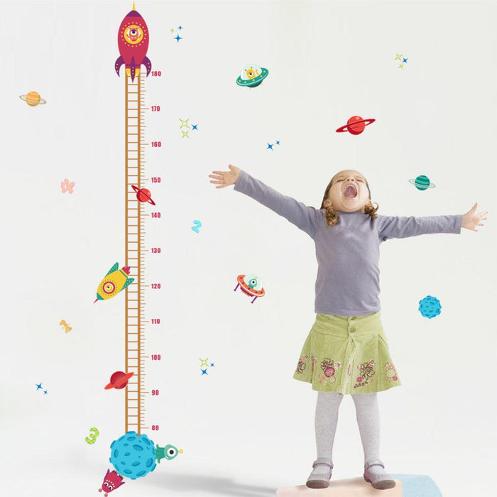Kids Growth Tracker Cartoon Height Measurement Wall Decal