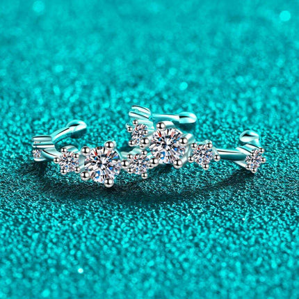 Glamorous Lab-Created Diamond Cuff Earrings with Dazzling Zircon Accents