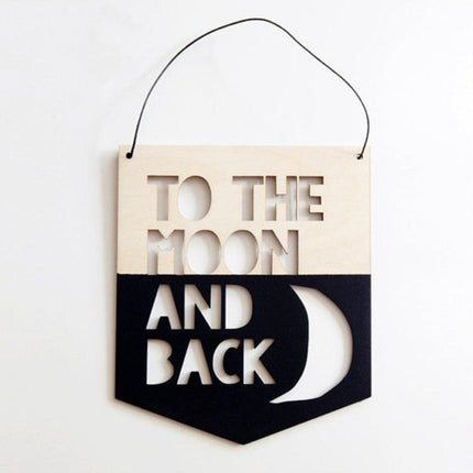 Nordic-Inspired Hollow Wood Letter Wall Decor with Rustic Rope Hanger