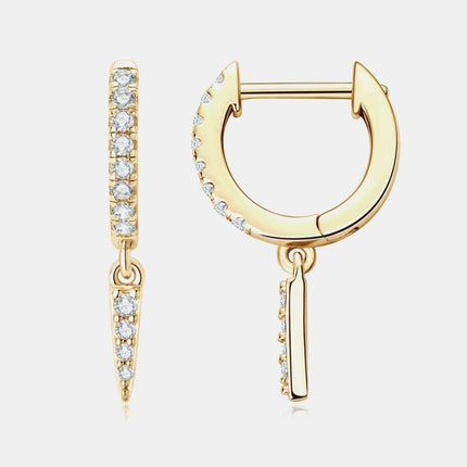 Dazzling Lab-Created Diamond Sterling Silver Earrings with Platinum and Gold Finishes