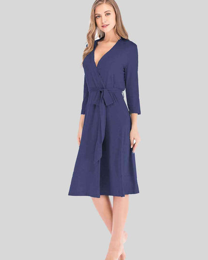 Elegant Sheer Front-Tie Nightgown