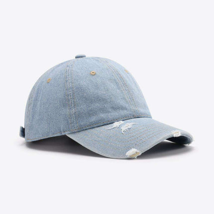 Vintage-Inspired Distressed Cotton Cap with Customizable Fit for Effortless Style