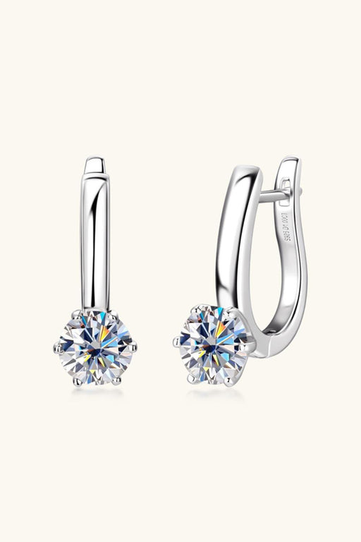 Luxurious 2 Carat Moissanite Sterling Silver Earrings with Extended Warranty and Certificate