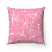Pink floral Double-sided Print and Reversible Decorative Cushion Cover