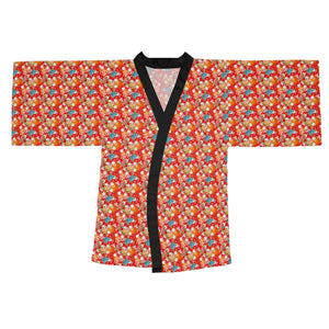 Kireiina Japanese Traditional Floral Long Sleeve Kimono Robe-Clothing, Shoes & Jewelry›Women›Clothing›Lingerie, Sleep & Lounge›Sleep & Lounge›Robes-Kireiina-XS-Black-Très Elite