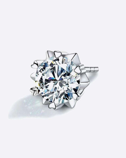 Radiant 4 Carat Moissanite Stud Earrings in Sterling Silver