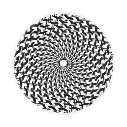 Circle Illusion Abstract Polyester Bathroom Mat