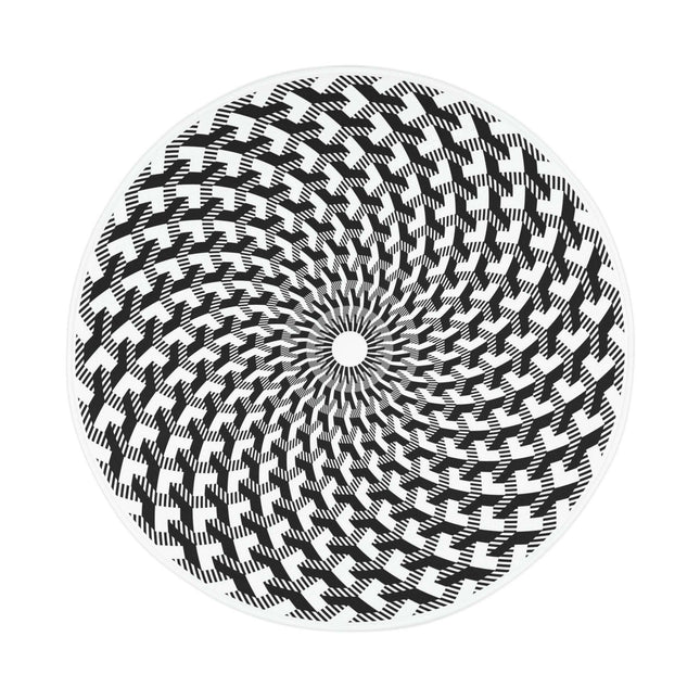 Circle Illusion Abstract Polyester Bathroom Mat