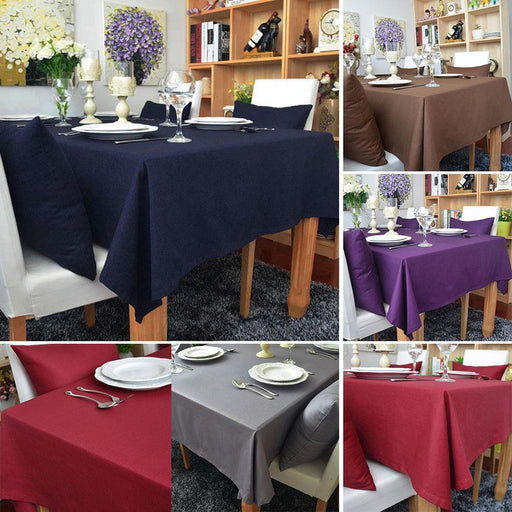 Solid Color Cotton Linen Tablecloth for Dining and Decor
