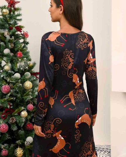 Elegant Sheer Long Sleeve Festive Dress - Must-Have Holiday Attire