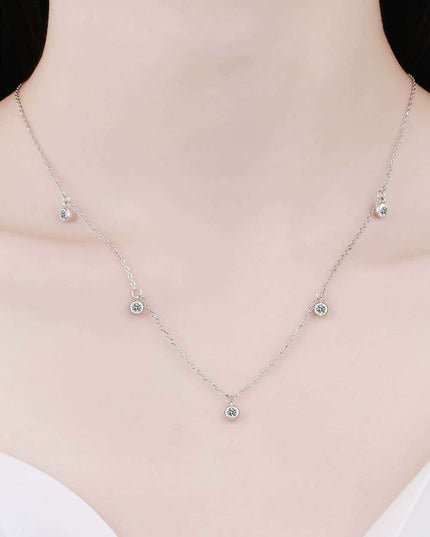 Exquisite Moissanite & Rhodium-Plated Sterling Silver Jewelry Set