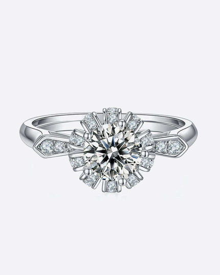 Luxe Elegance 1 Carat Lab-Diamond Sterling Silver Ring - Graceful Collection