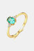 Zircon Sparkle: Gold-Plated Sterling Silver Ring - Elegant Statement Piece