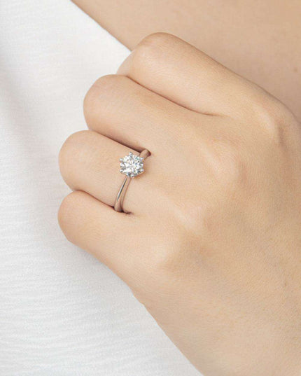 Sophisticated Platinum Lab Diamond Ring: Elegant 1 Carat Sparkler