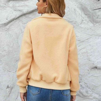 Chic Cozy Mock Neck Zip-Up Sweater Jacket