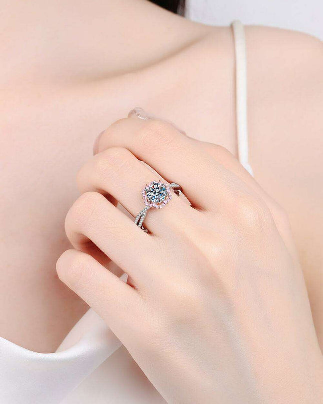 Floral Infinity Lab-Grown Diamond Crisscross Ring with Accent Stones - A Touch of Elegance