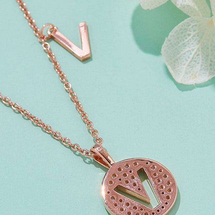 Timeless Glamour: Rose Gold Plated Sterling Silver Lab-Grown Diamond Pendant Necklace