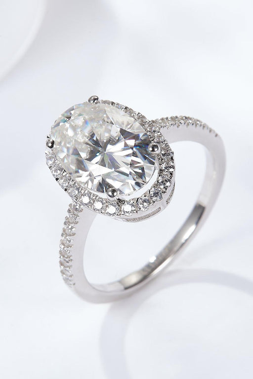 4.5 Carat Lab-Diamond Halo Sterling Silver Ring