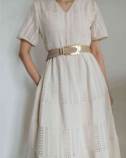 Asymmetrical Clasp Woven Waist Belt for Effortless Chic Style