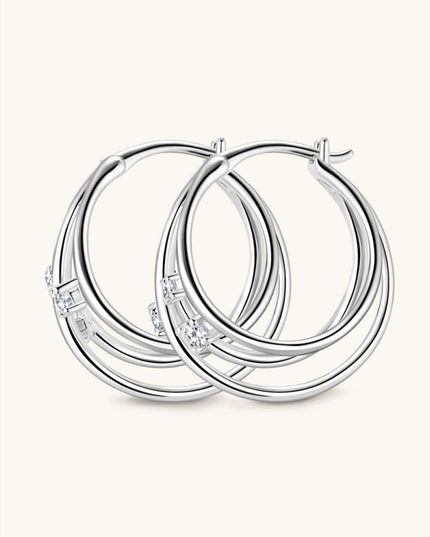 Lavish Moissanite Teardrop Earrings with Lab-Diamond Accents in White Gold and Yellow Gold Plating