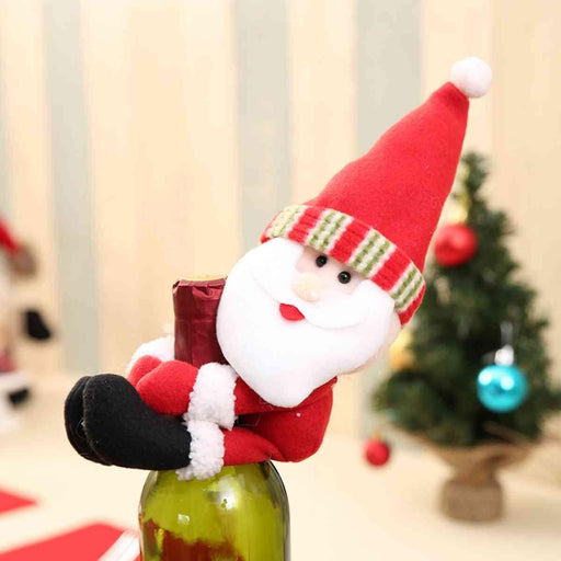 Whimsical Christmas Gnome Wine Bottle Decoration