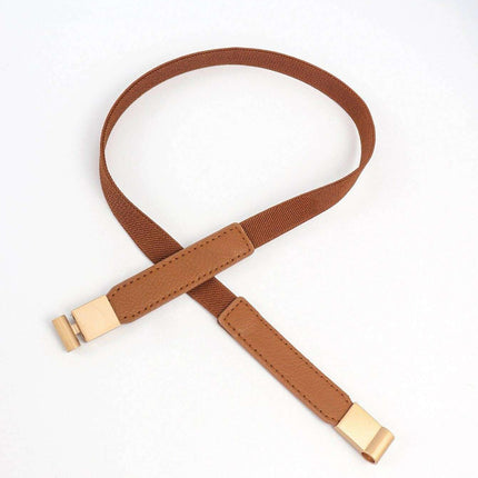 Elegant Adjustable PU Elastic Skinny Belt for Effortless Style