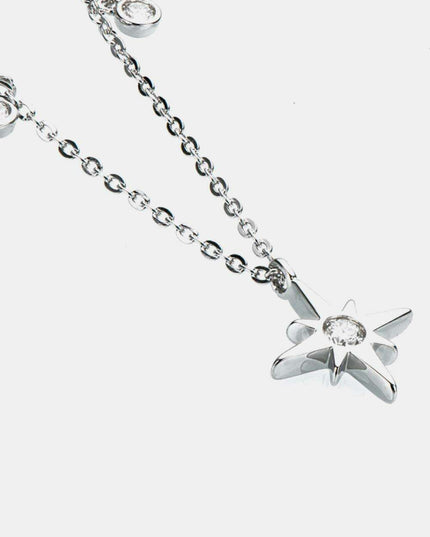 Starlit Charm Lab-Grown Diamond Pendant Necklace in Sterling Silver