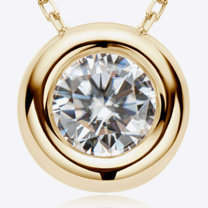 Elegant 1 Carat Moissanite Sterling Silver Pendant Necklace with Warranty