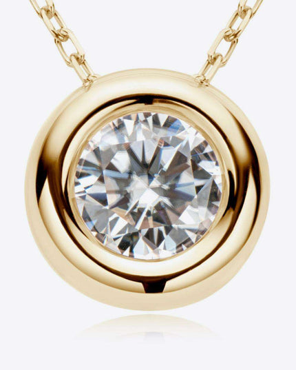 Elegant 1 Carat Moissanite Sterling Silver Pendant Necklace with Warranty