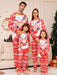 Festive Holiday Lounge Wear Set with Long Sleeve Top and Coordinating Bottoms