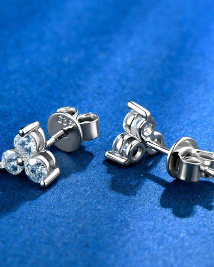 Elegant Sterling Silver Earrings with Lab-Grown Diamonds and Moissanite