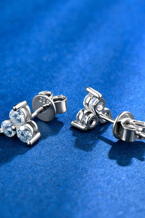 Moissanite 925 Sterling Silver Stud Earrings-Trendsi-Gold-One Size-Très Elite