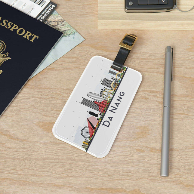 Chic Acrylic Travel Luggage Tag with Stylish Leather Strap