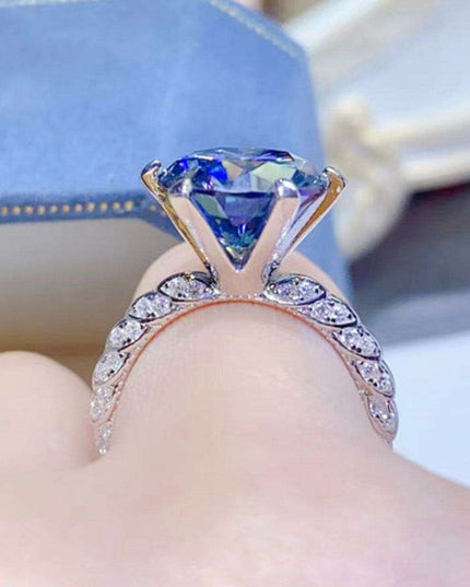 5 Carat Moissanite Sterling Silver Ring - Timeless Luxury