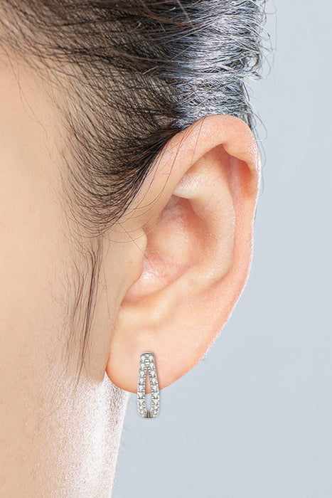 Elegant Moissanite Sterling Silver Earrings in Luxurious Presentation Box