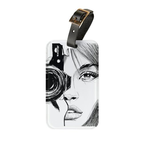 Elite Journey Personalized Luggage Tag with Leather Strap and Acrylic Material