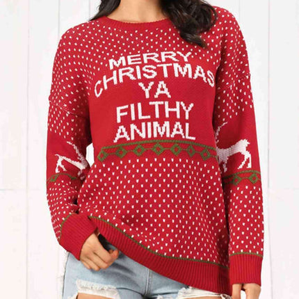 Joyful Holiday Knit Sweater