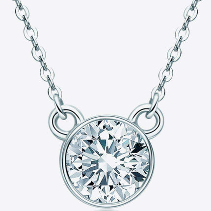 Stunning 1 Carat Lab-Created Diamond Necklace in Sterling Silver with Luxe Platinum and Gold Accents