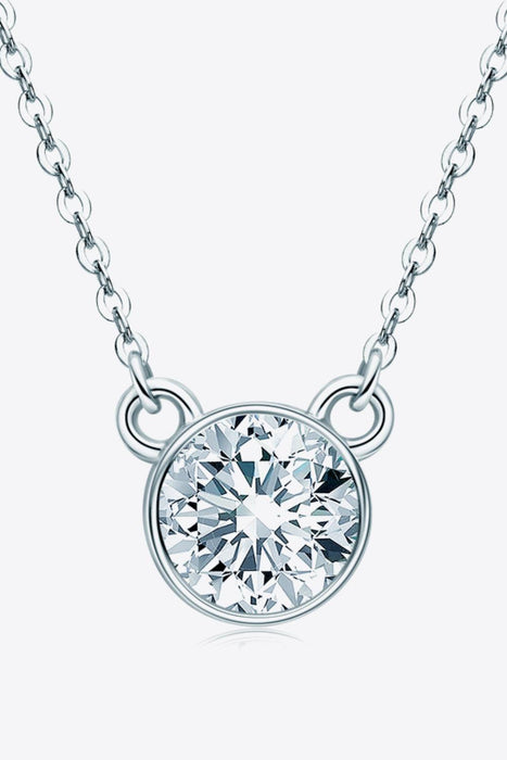 1 Carat Lab-Grown Diamond Sterling Silver Necklace with Platinum and Gold Accents