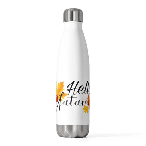 Autumn leaves 20oz stainless steel spill-proof screw-on cap insulated bottle - Très Elite