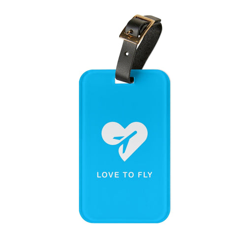 Glossy Acrylic Bag Tag with Secure Leather Strap