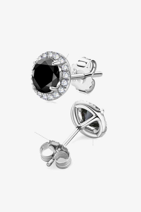 Platinum-Plated Moissanite Stud Earrings with Zircon Accents