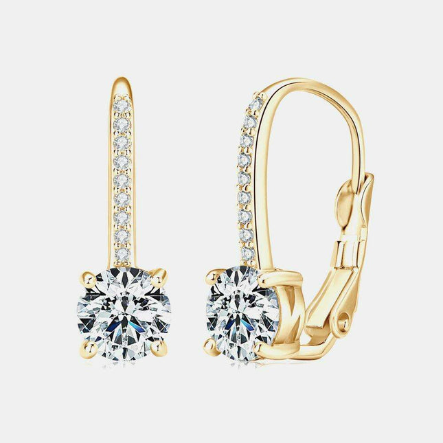 Stunning 2 Carat Moissanite Sterling Silver Earrings with Zircon Accents and Authenticity Certificate