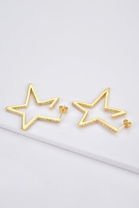 Zircon Starburst Earrings: Elegant 925 Silver & Platinum-Gold Plated