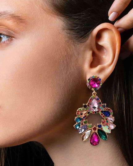 Elegant Glass Stone Drop Earrings for Timeless Style